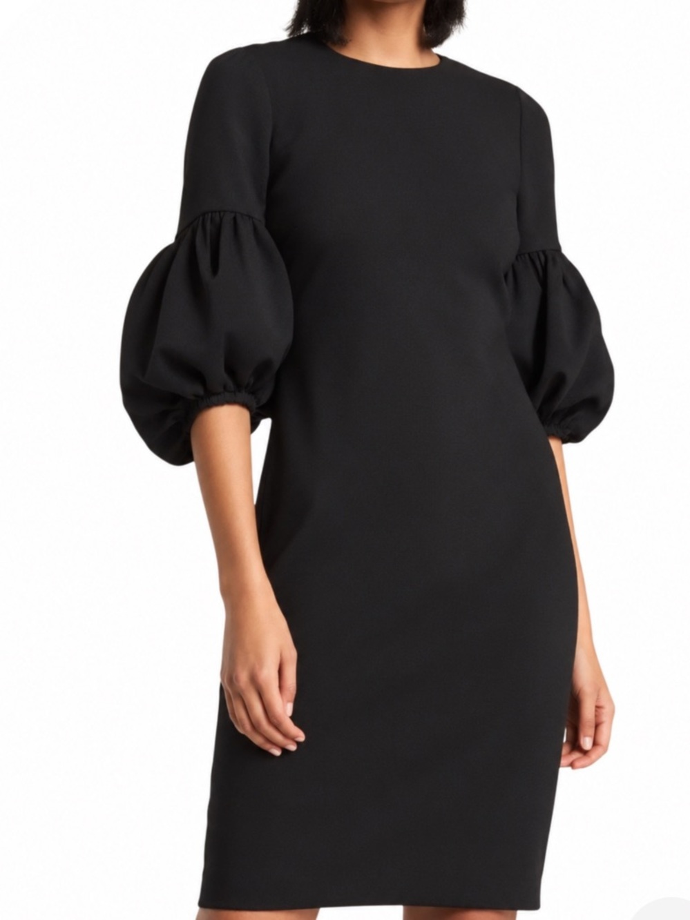 Calvin Klein Black Sheath Dress Bubble Puff Sleece Womens Size 14